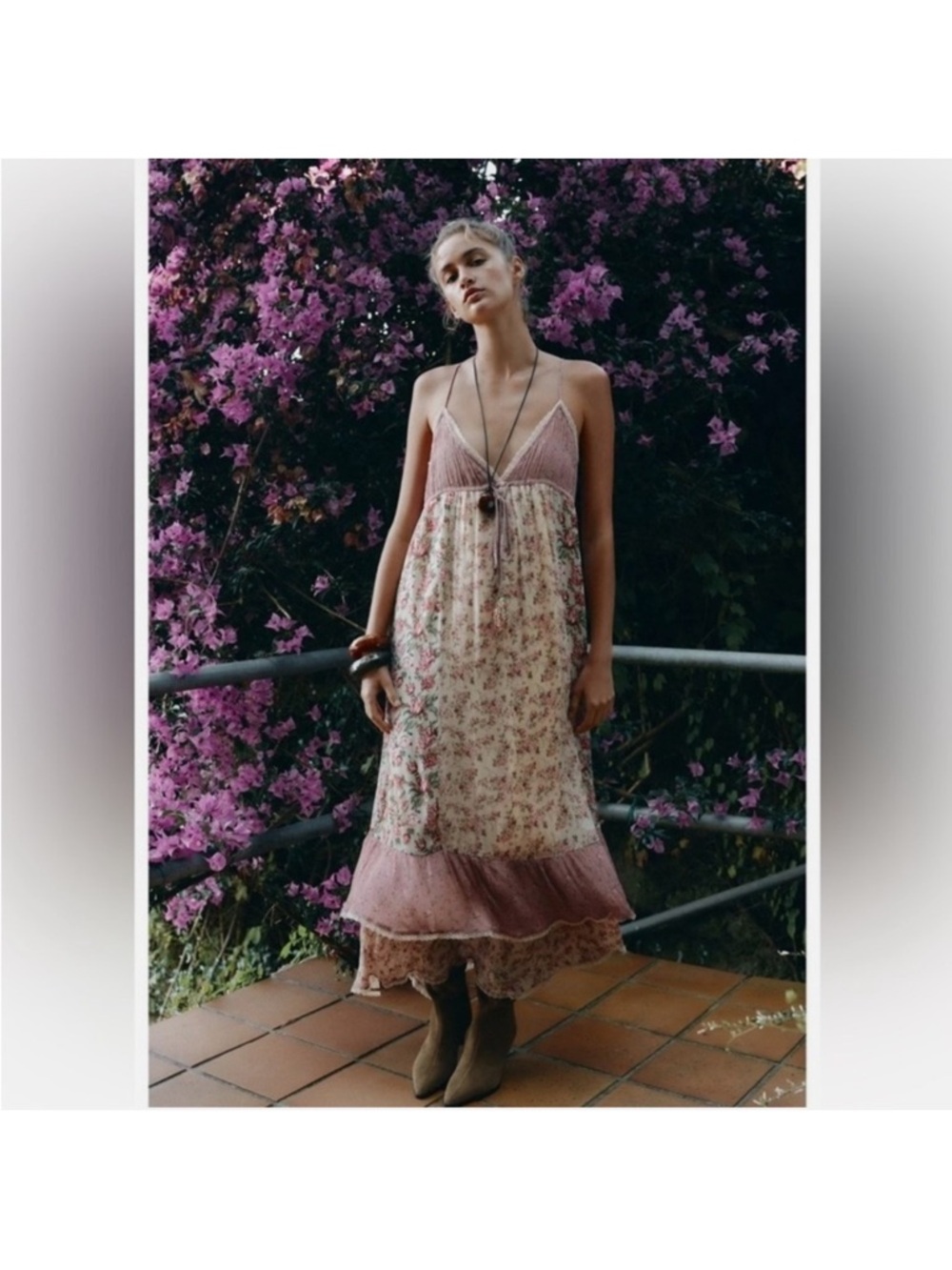ZARA PATCHWORK FLORAL DRESS - Picture 3 of 13